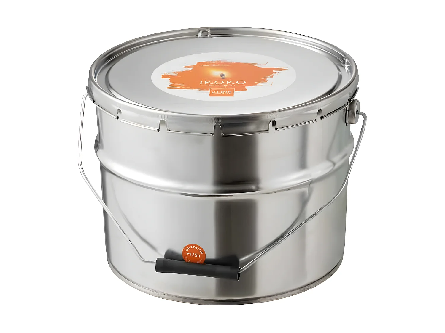 Vela exterior en tarro de pintura de parafina naranja 135H