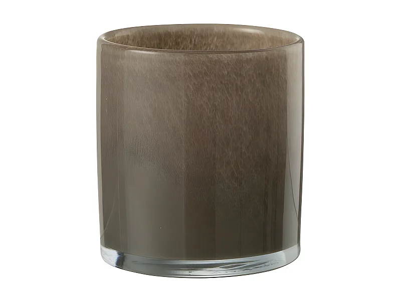 Portavelas de vidrio marrón de 12x12x12 cm