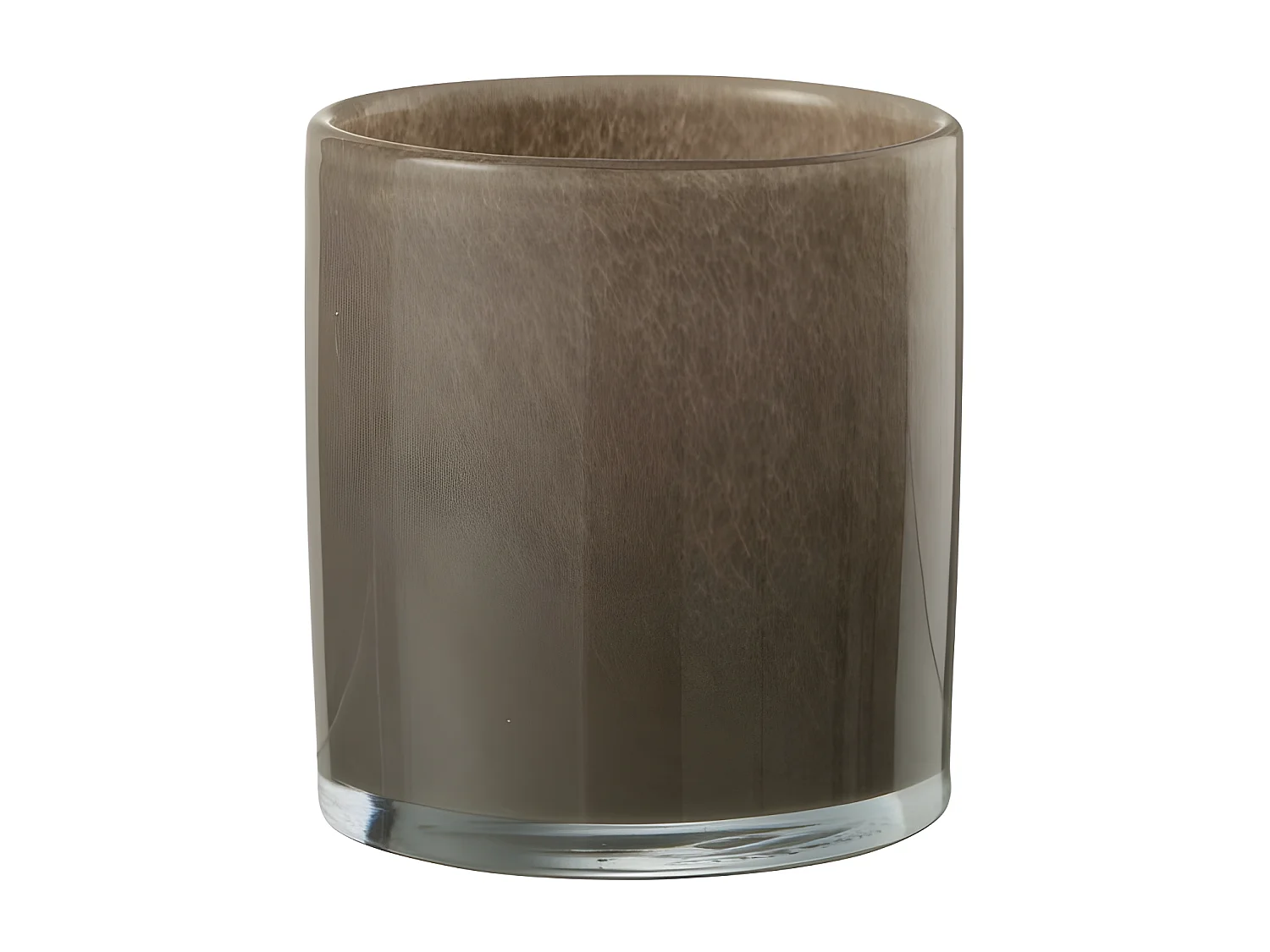 Portavelas de vidrio marrón de 12x12x12 cm