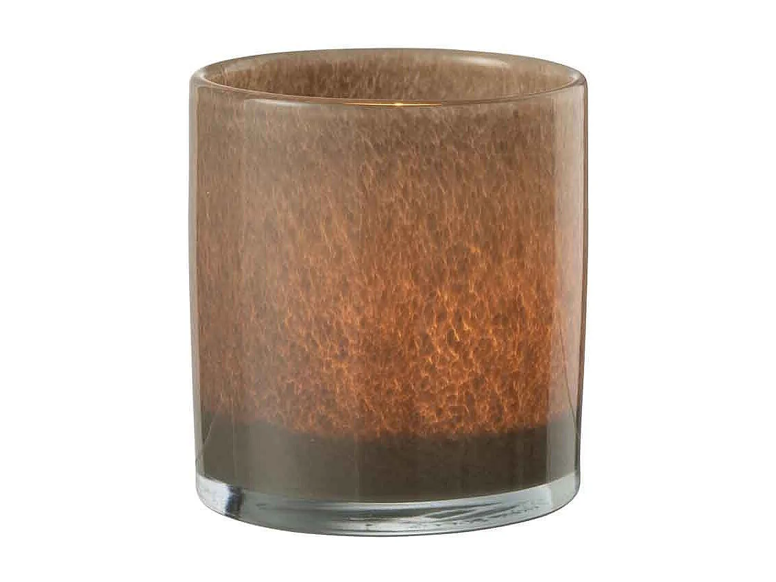 Portacandela in vetro marrone 12x12x12 cm