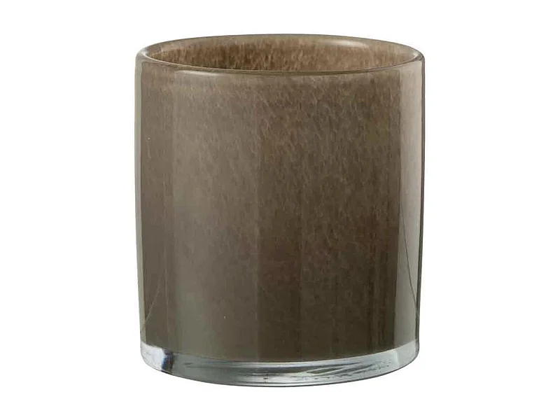 Portacandela in vetro marrone 12x12x12 cm