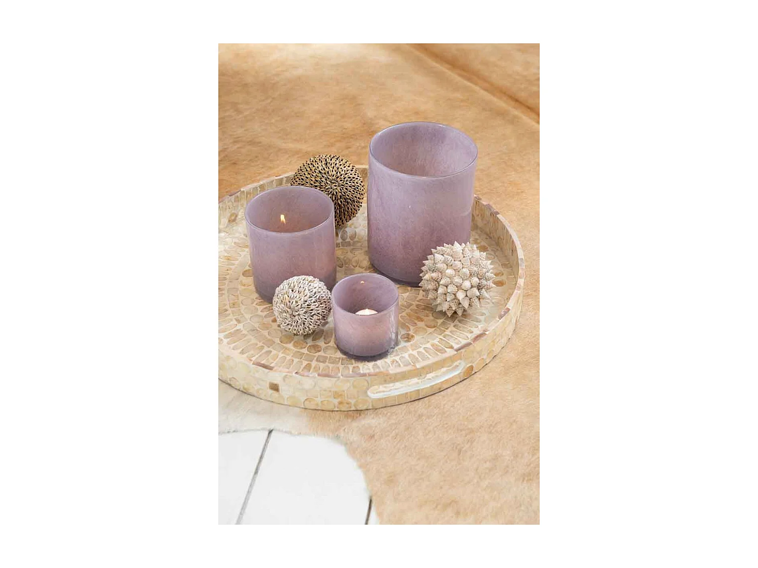 Photophore Design en Verre "Jade" 12cm Mauve