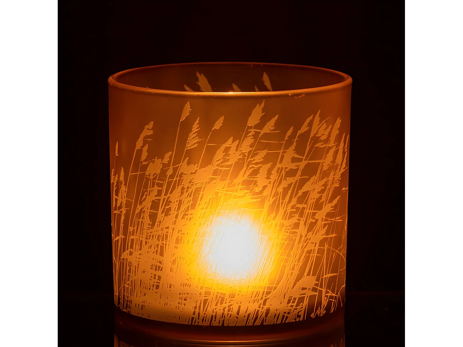 Portavelas de vidrio beige de 15x15x15 cm