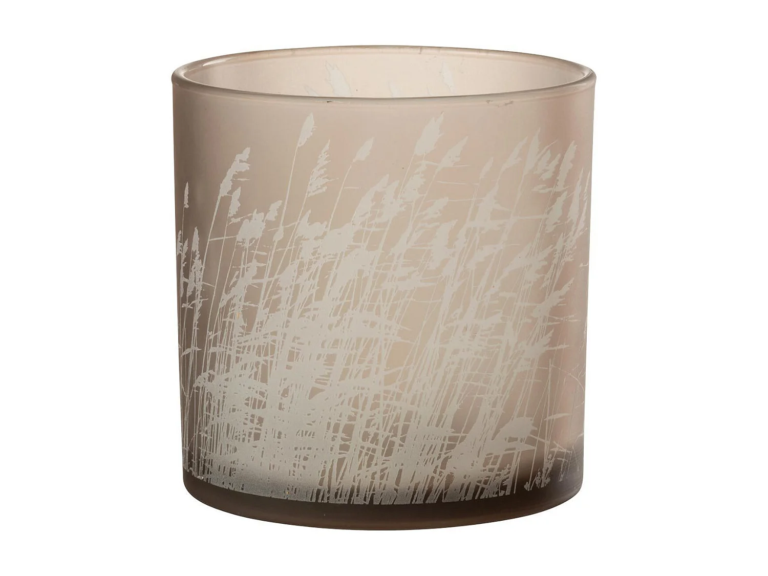 Photophore en Verre Design "Herbe" 15cm Beige