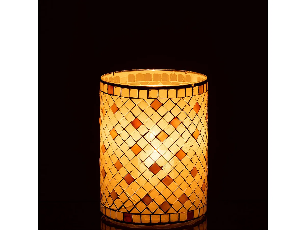 Photophore en Verre Design "Miosai" 20cm Gris