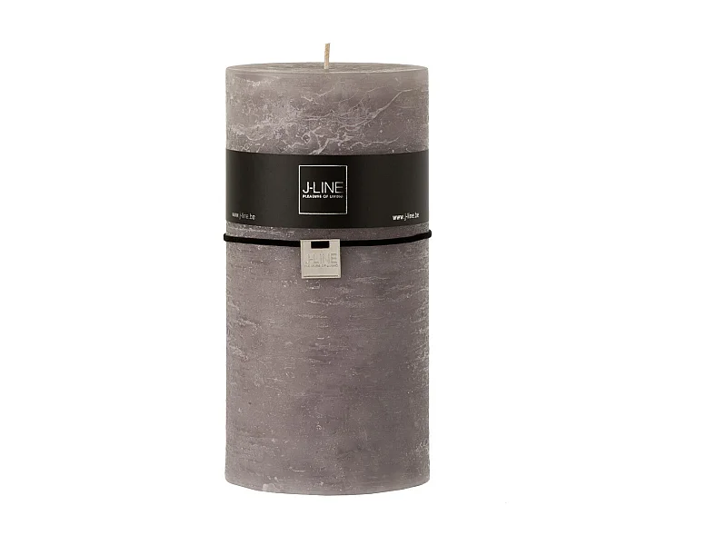 Bougie Cylindrique Déco "Junina" 20cm Gris Foncé