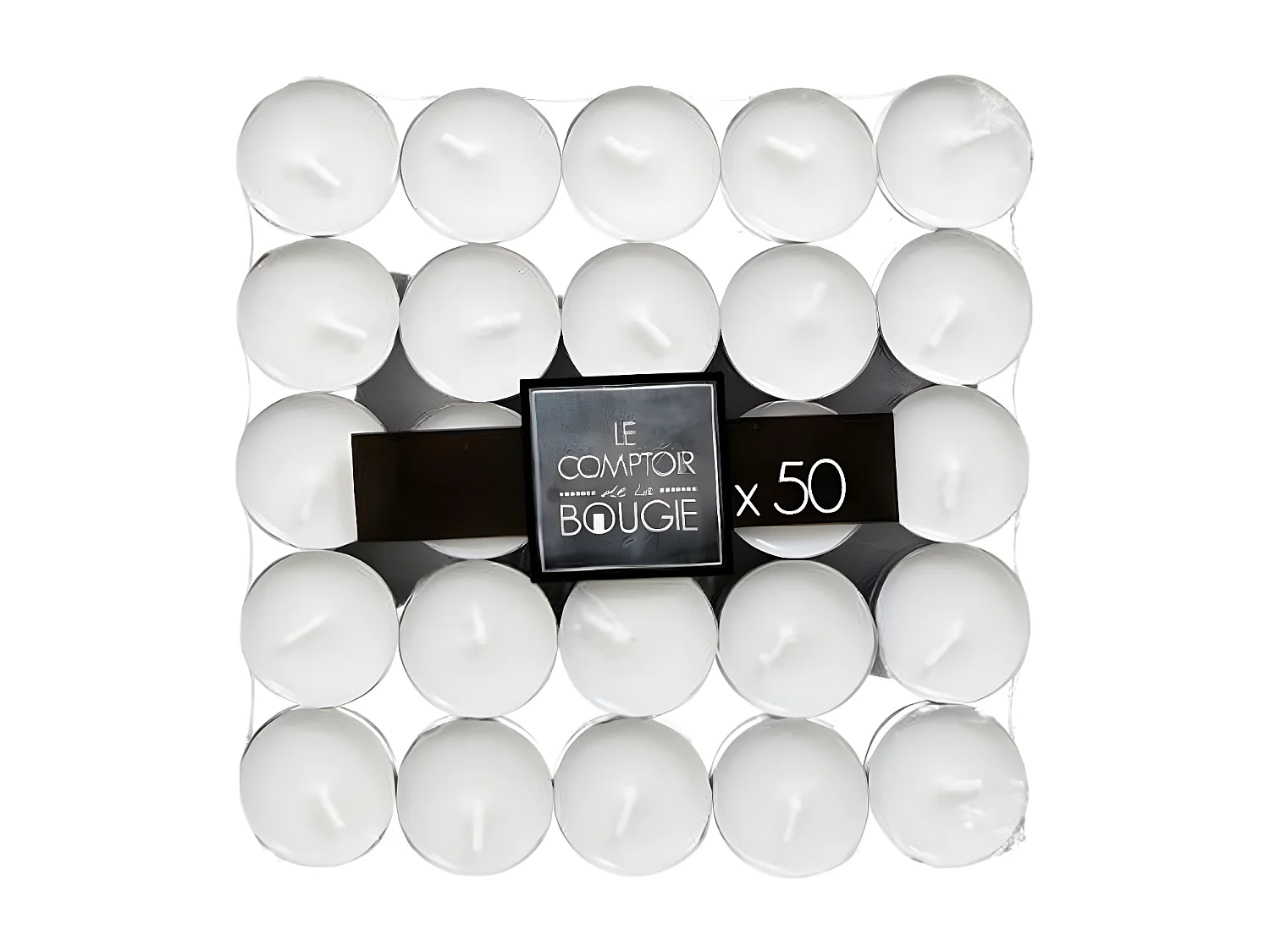 Lot de 50 Bougies Chauffe-Plat "Many" 3,7cm Blanc