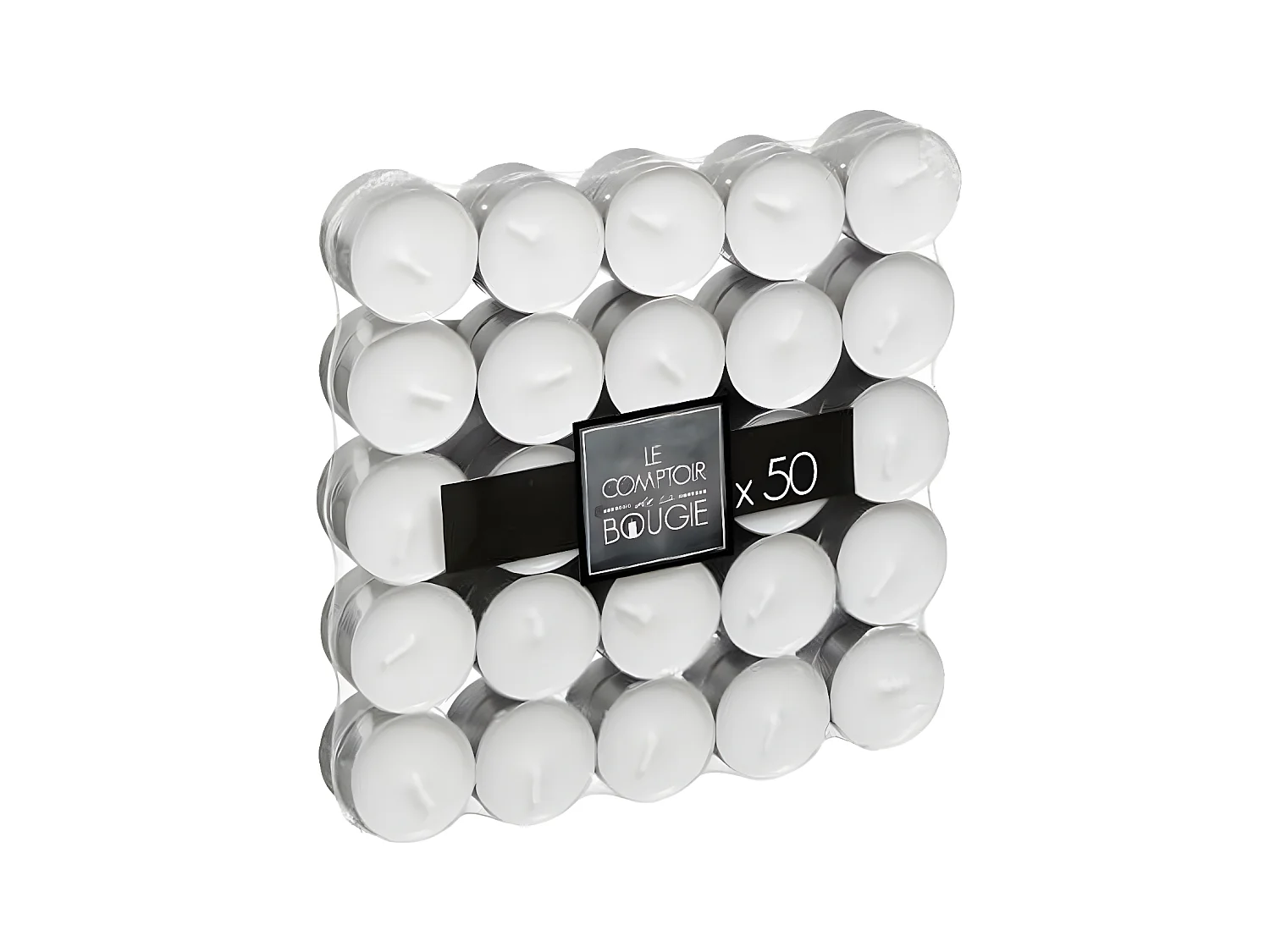 Lot de 50 Bougies Chauffe-Plat "Many" 3,7cm Blanc