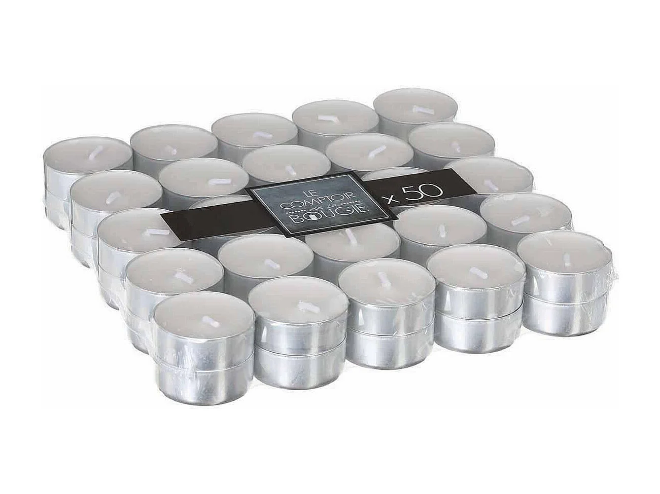 Lot de 50 Bougies Chauffe-Plat "Many" 3,7cm Blanc