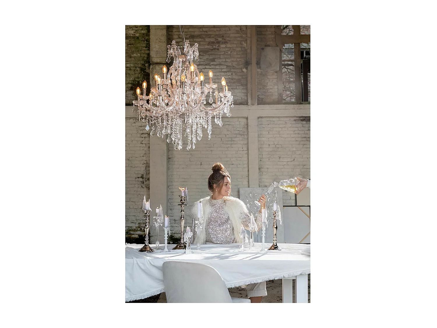 Chandelier Design "Classic" 34cm Argent