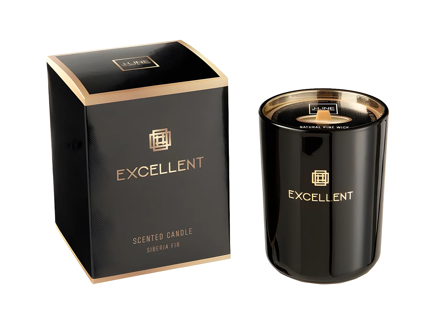 Bougie Parfumée "Excellent" 12cm Siberia Fir Noir
