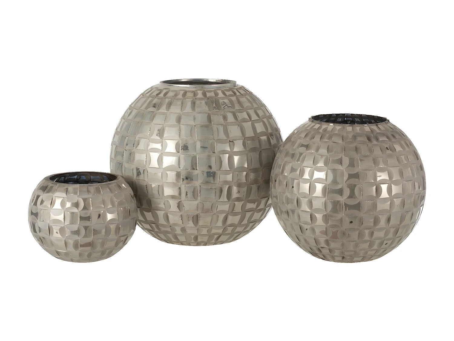 Photophore Déco en Verre "Alara" 29cm Gris