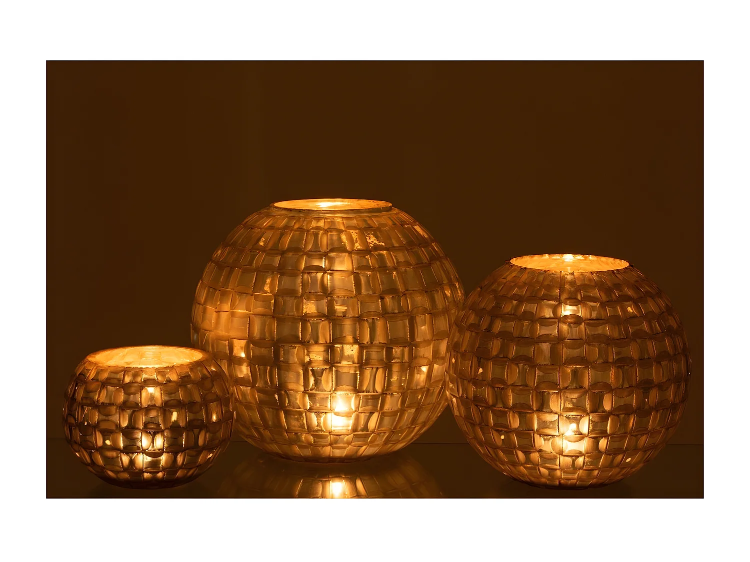 Photophore Déco en Verre "Alara" 29cm Gris