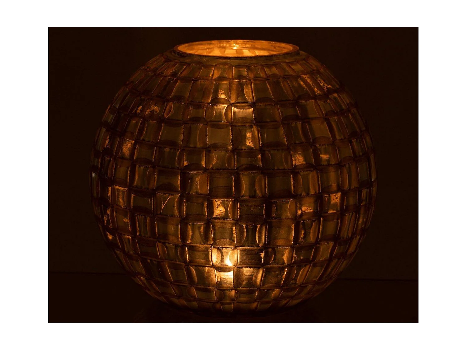 Photophore Déco en Verre "Alara" 29cm Gris