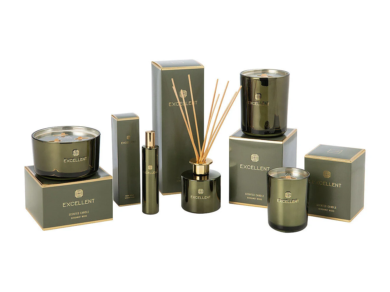 Bougie Parfumée "Excellent" 12cm Bergamot Wood Vert