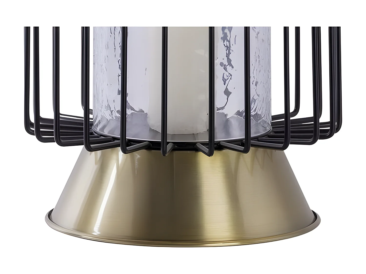 Bougeoir Rond Déco "Malibu" 40cm Noir & Or