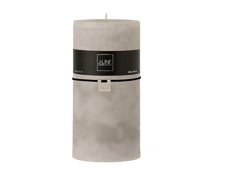 Bougie Cylindrique Déco "Junina" 20cm Gris Clair