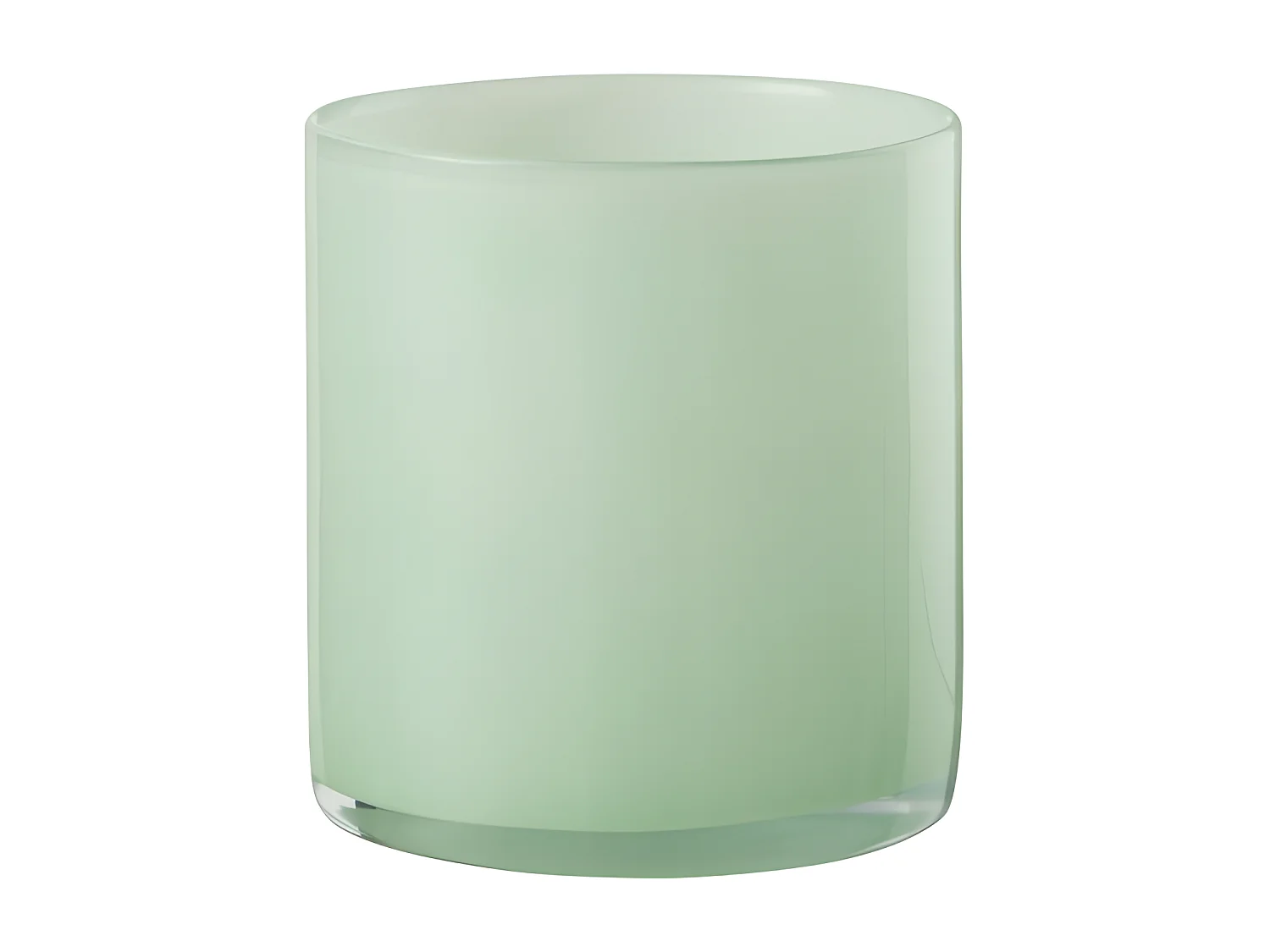 Vaso per candele in vetro verde menta 12x12x12 cm