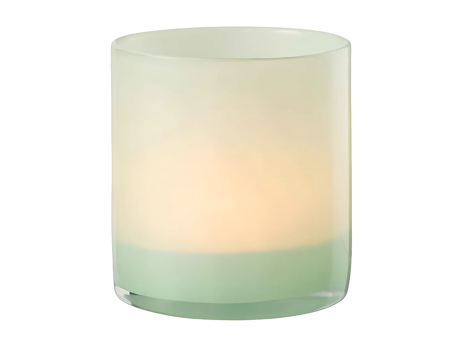 Vaso per candele in vetro verde menta 12x12x12 cm