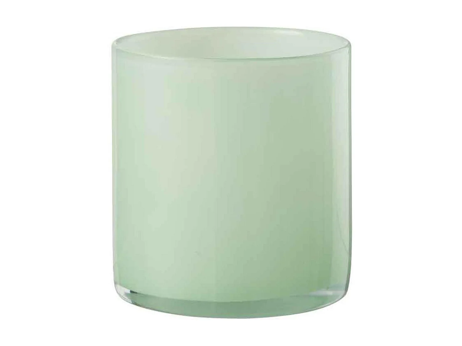 Vaso per candele in vetro verde menta 12x12x12 cm