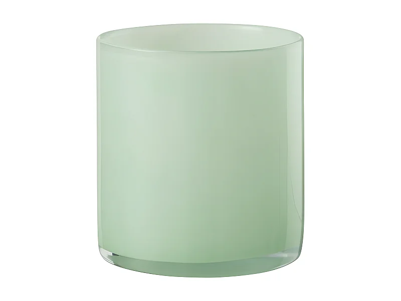 Vaso per candele in vetro verde menta 12x12x12 cm