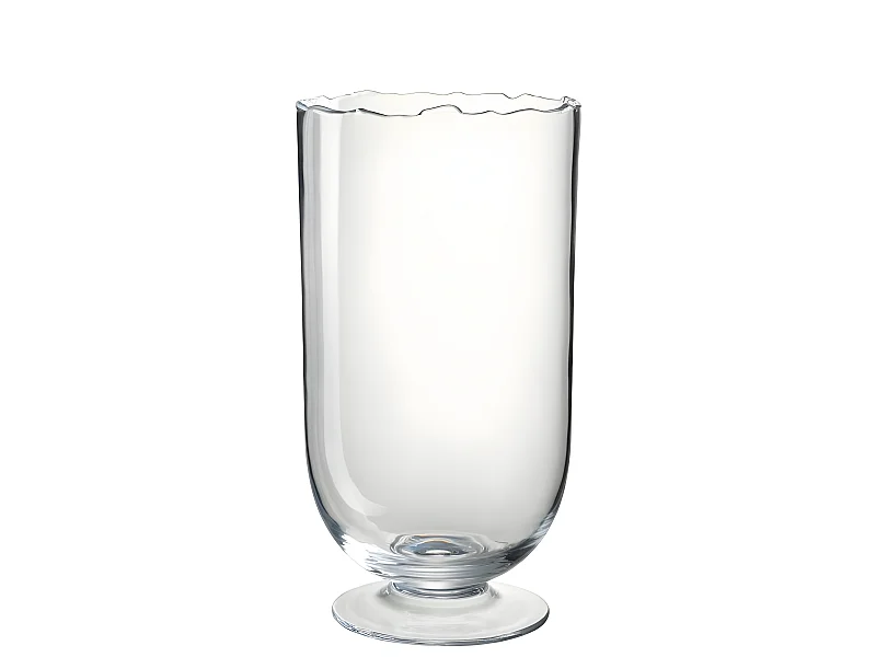 Portacandela in vetro trasparente 22.5x22.5x41.5 cm