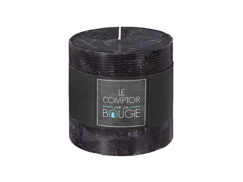 Bougie Cylindrique "Rustic" 10cm Noir