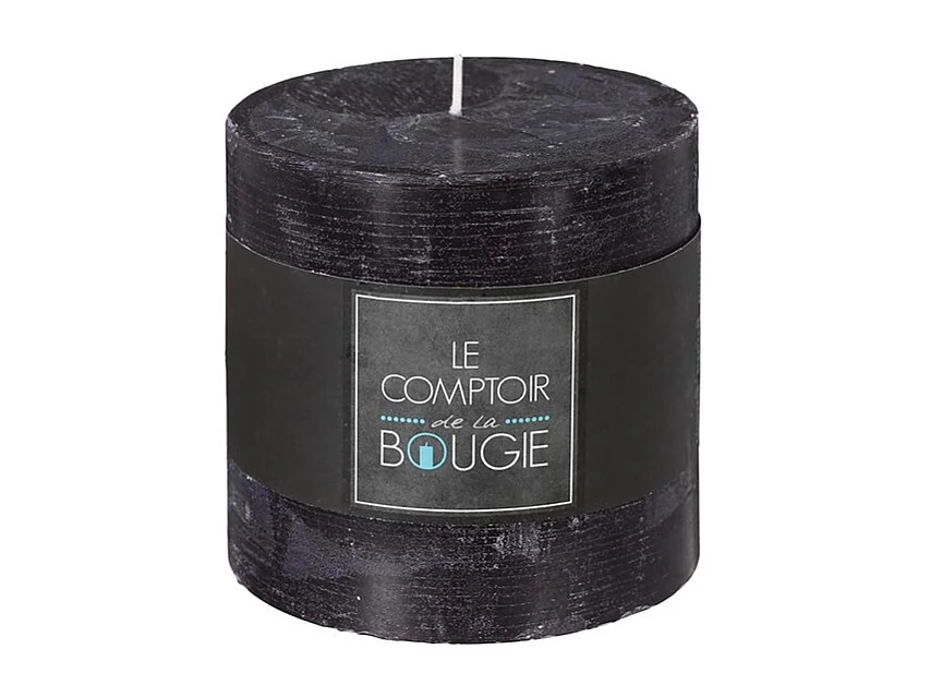 Bougie Cylindrique "Rustic" 10cm Noir