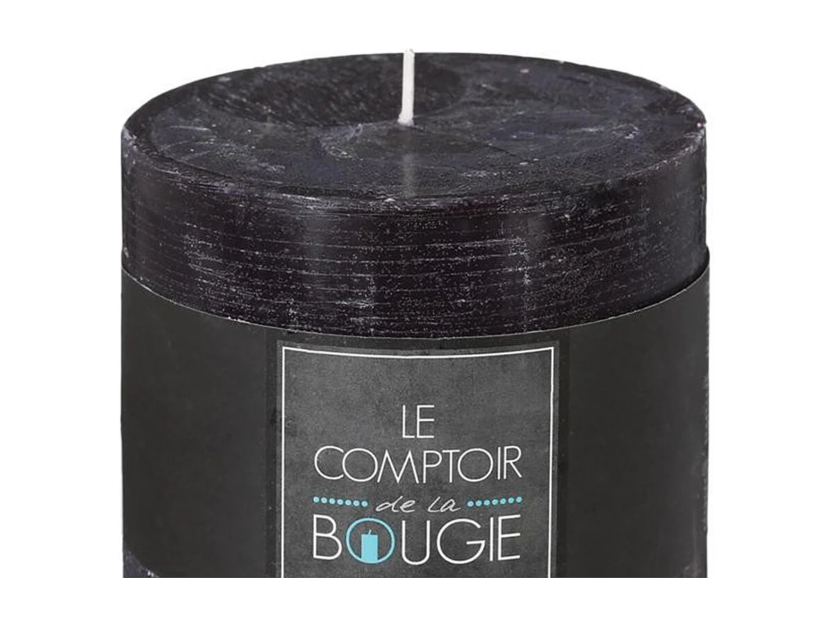 Bougie Cylindrique "Rustic" 10cm Noir