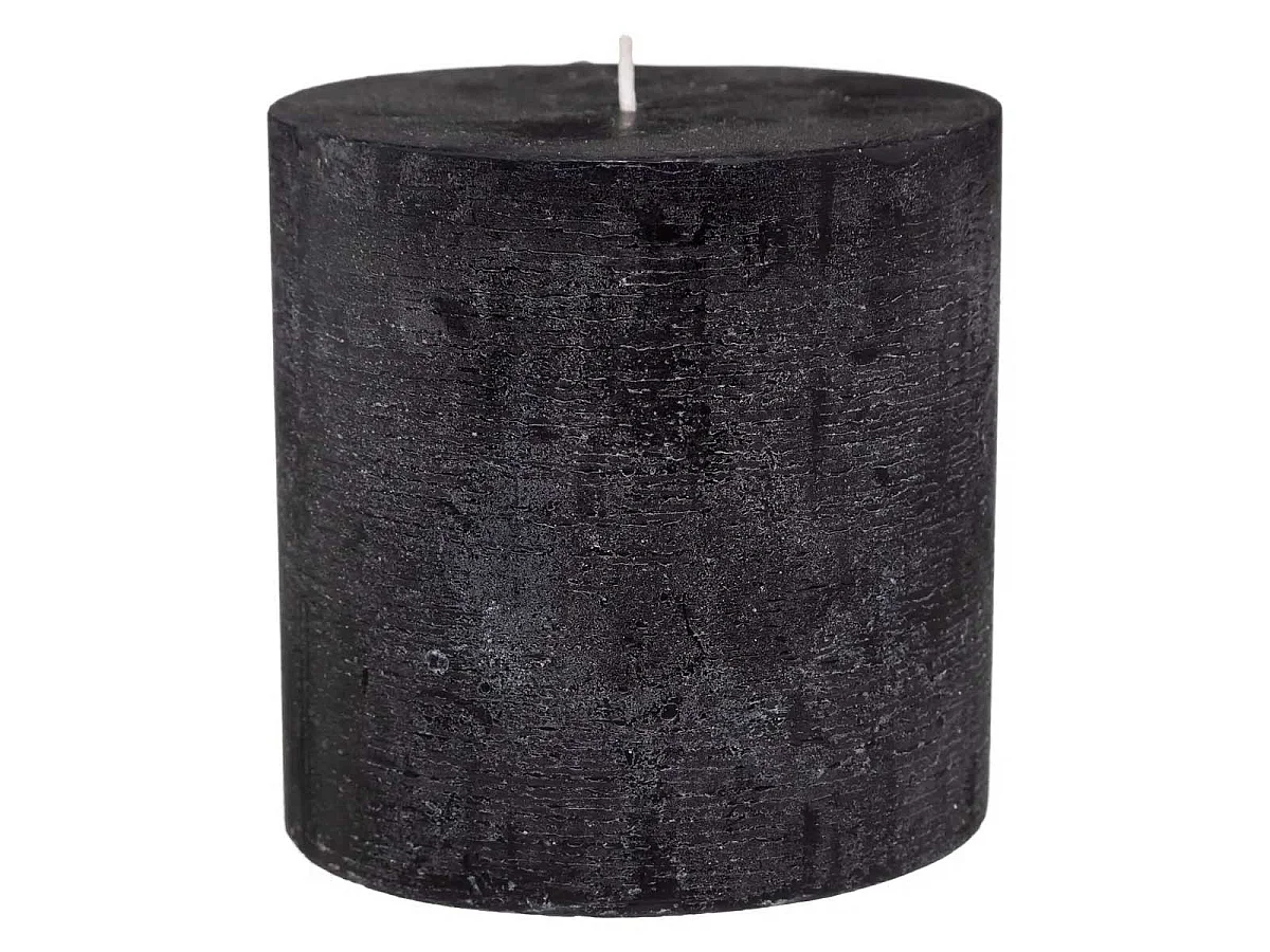 Bougie Cylindrique "Rustic" 10cm Noir