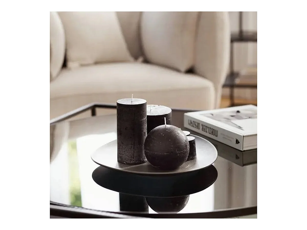 Bougie Cylindrique "Rustic" 10cm Noir
