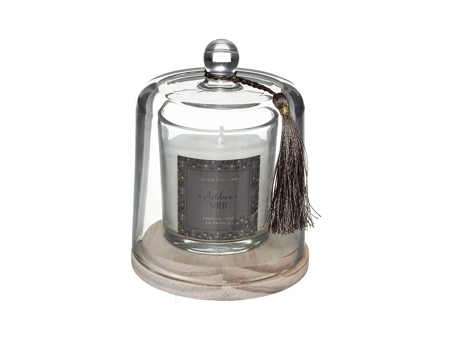 Bougie Parfumée Cloche "Loli" 130g Ambre Noir