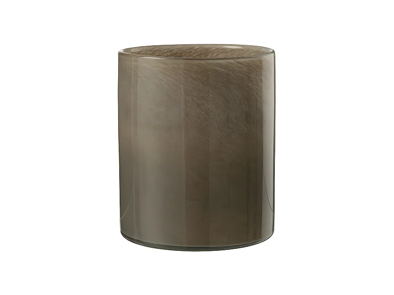 Portavelas de vidrio marrón 15x15x17 cm