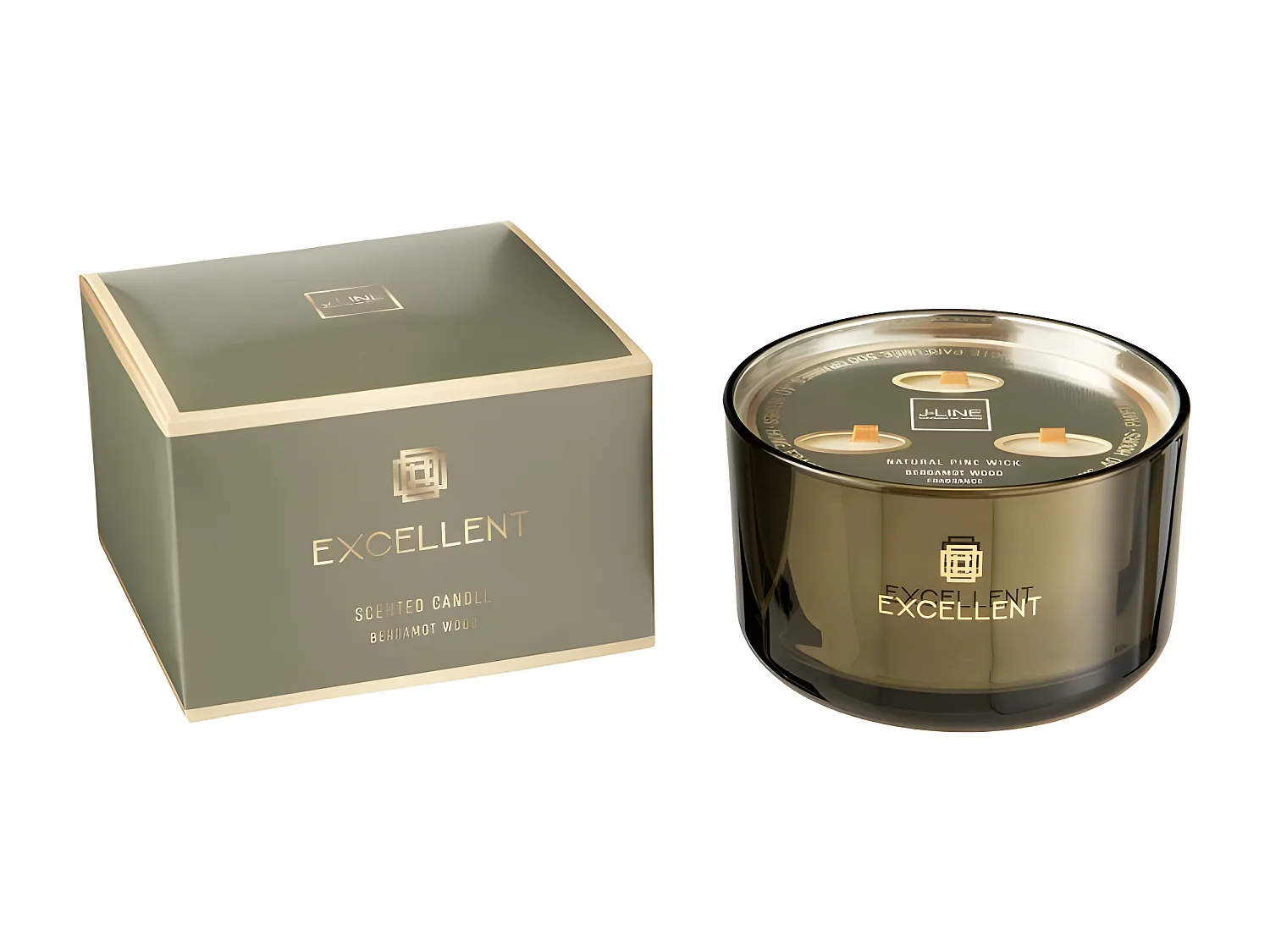 Bougie Parfumée "Excellent" 13cm Bergamot Wood Vert