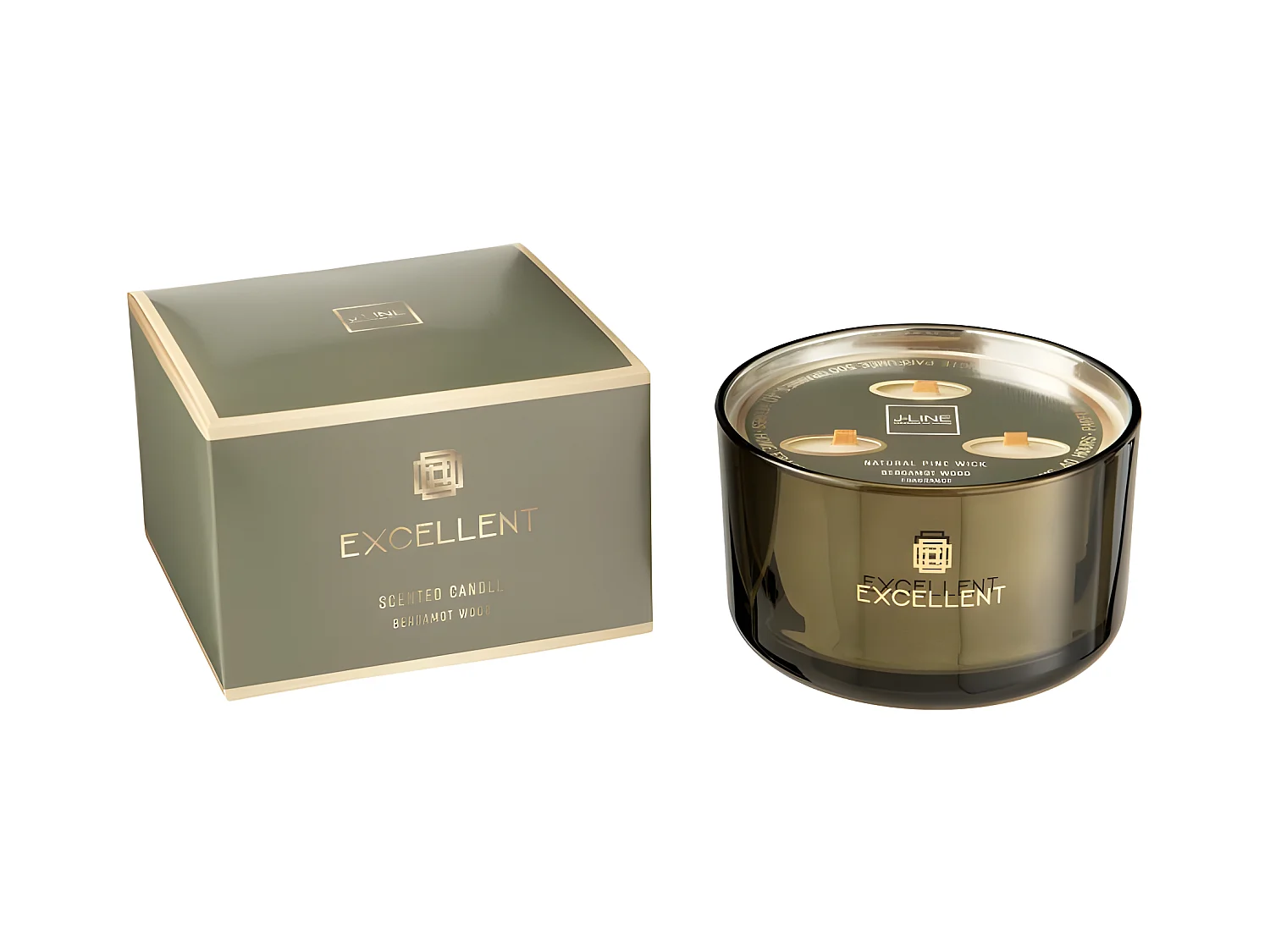 Bougie Parfumée "Excellent" 13cm Bergamot Wood Vert