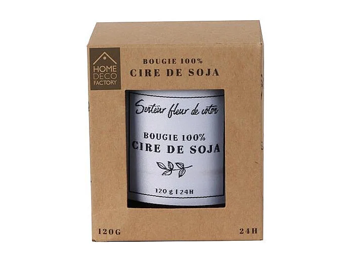 Bougie Parfumee Cire De Soja Et Boite H8cm Marron