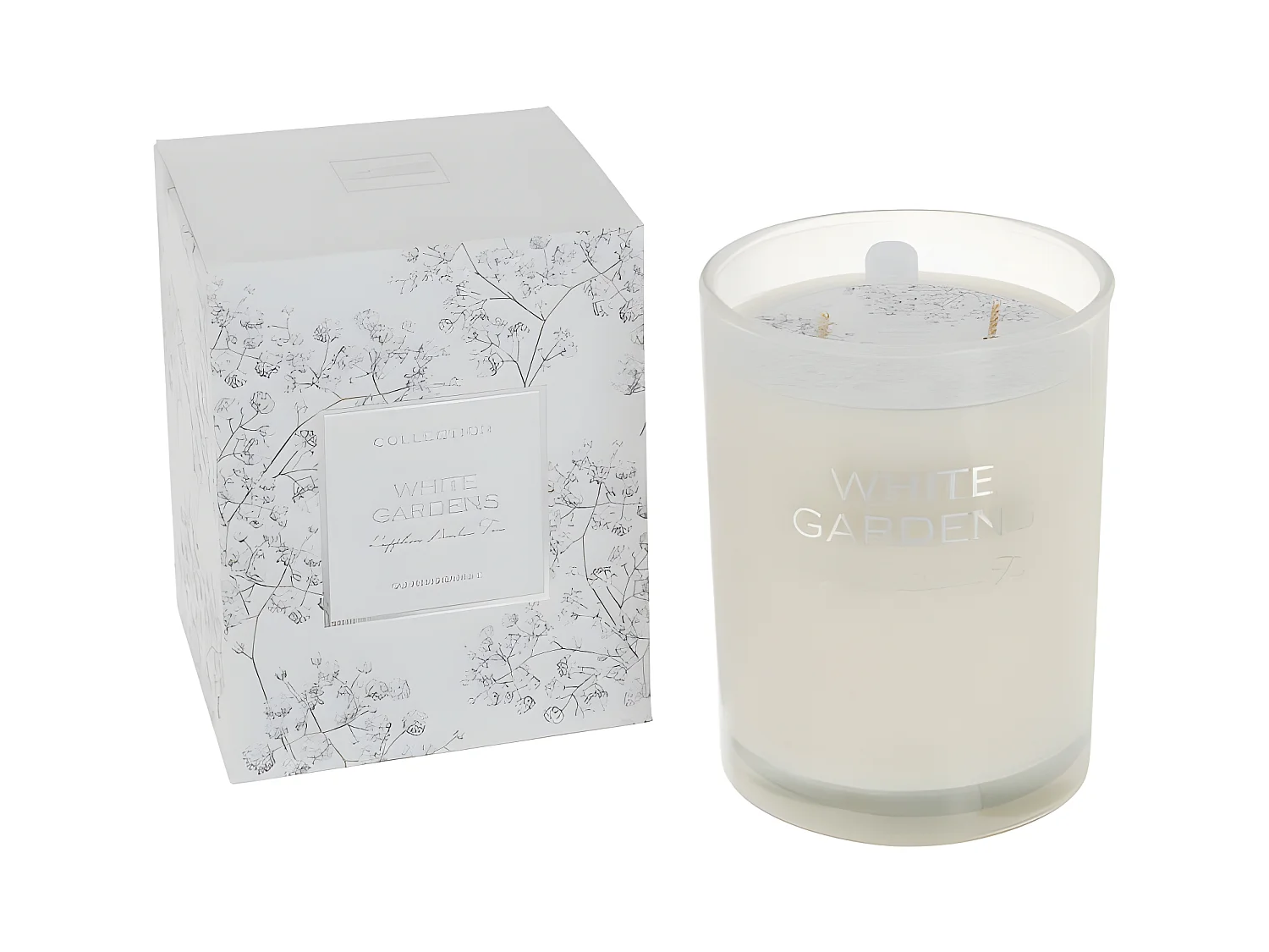 Bougie Parfumée "White Gardens" 12cm Sapphira Amber Tea