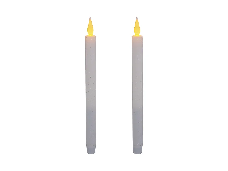 Lot de 2 Bougies Cierges LED "Colorama" 28cm Blanc