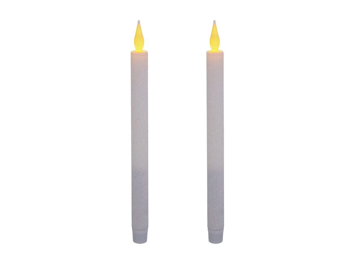 Lot de 2 Bougies Cierges LED "Colorama" 28cm Blanc