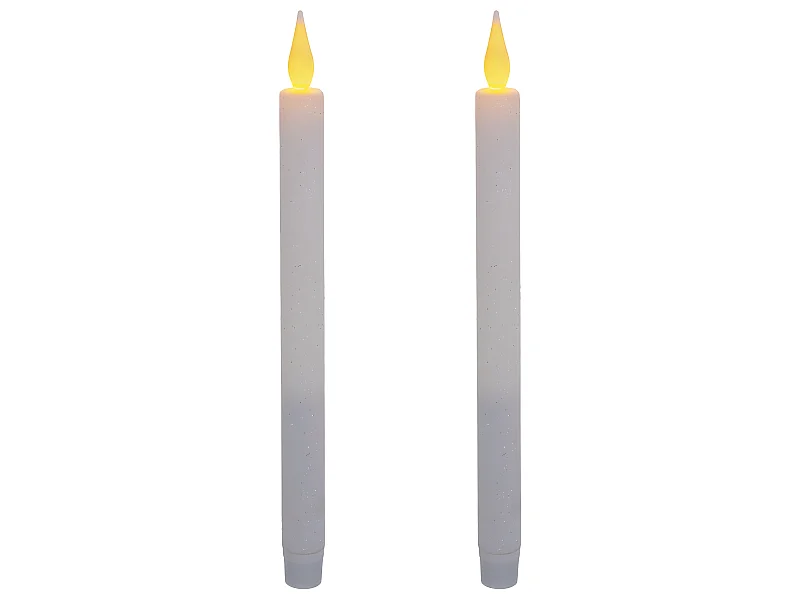 Lot de 2 Bougies Cierges LED "Colorama" 28cm Blanc