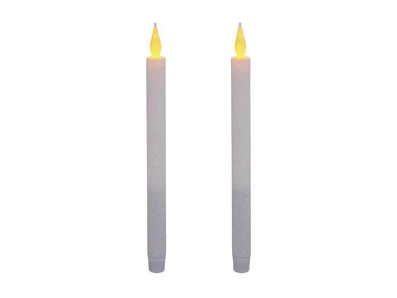 Lot de 2 Bougies Cierges LED "Colorama" 28cm Blanc