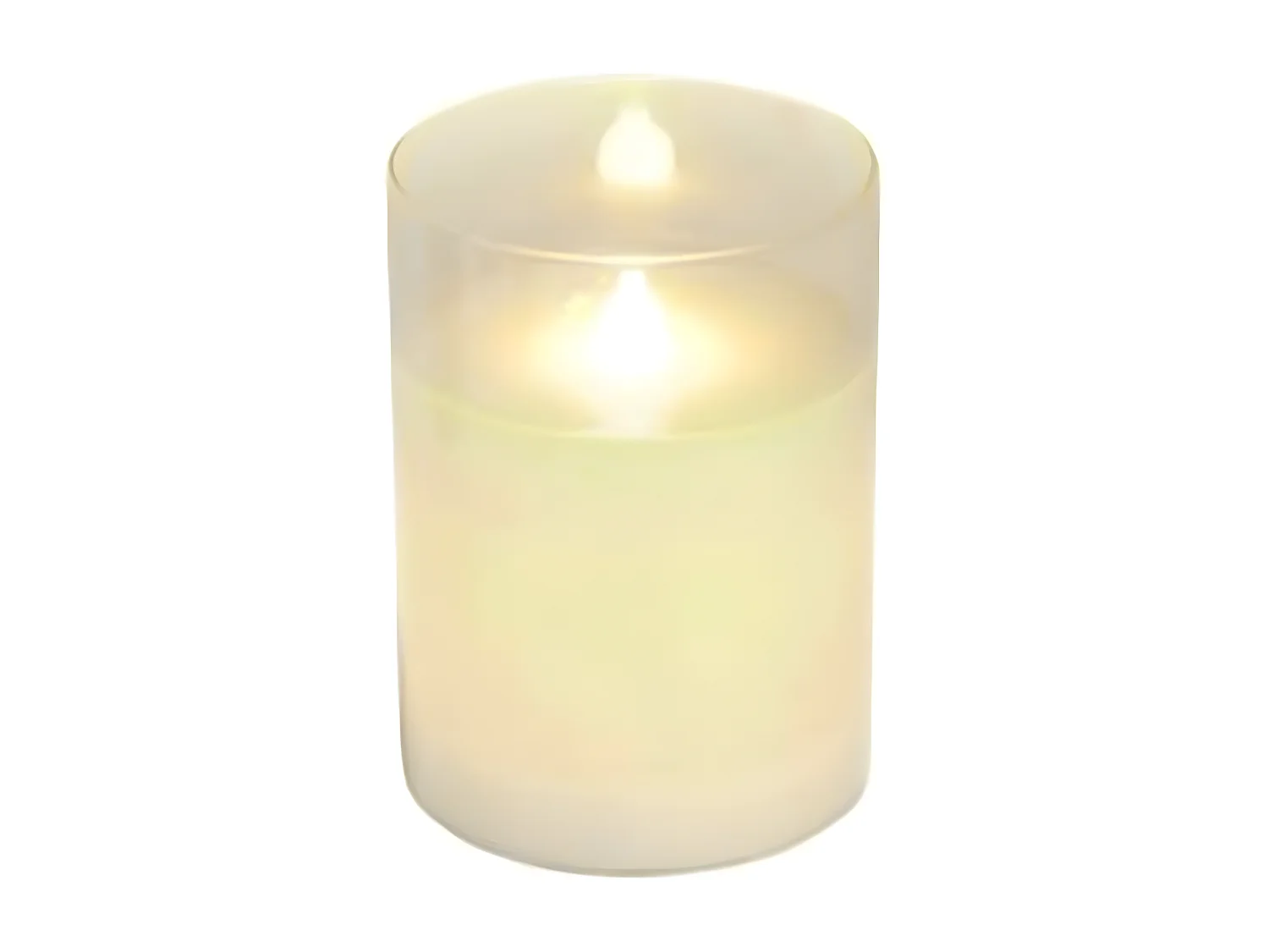 Bougie Ronde LED "Verrine" 10cm Blanc