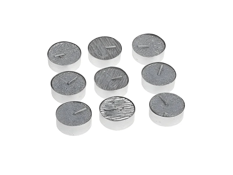 Lot de 9 Bougies Paillettes "Colorama" 12g Argent