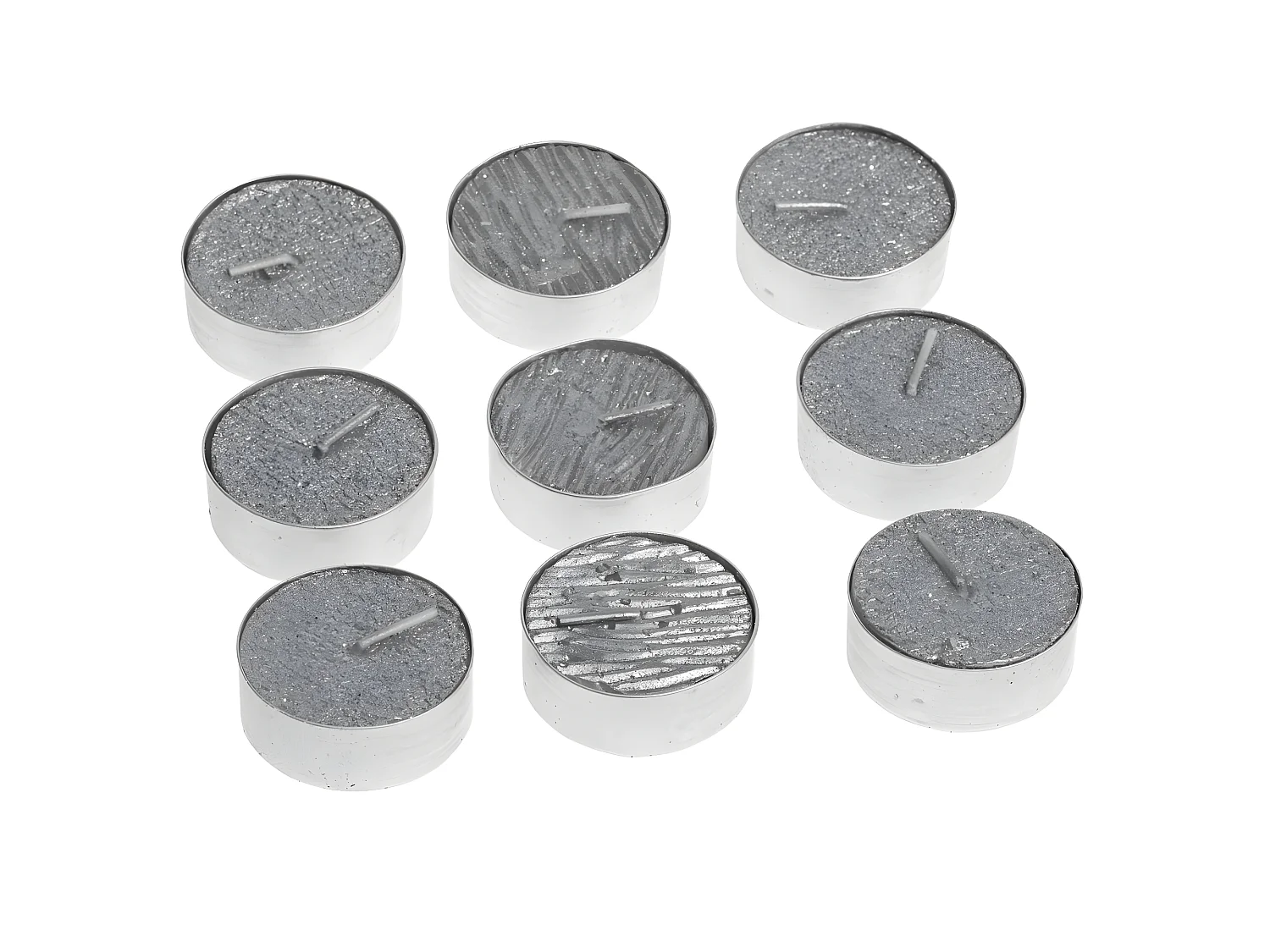 Lot de 9 Bougies Paillettes "Colorama" 12g Argent