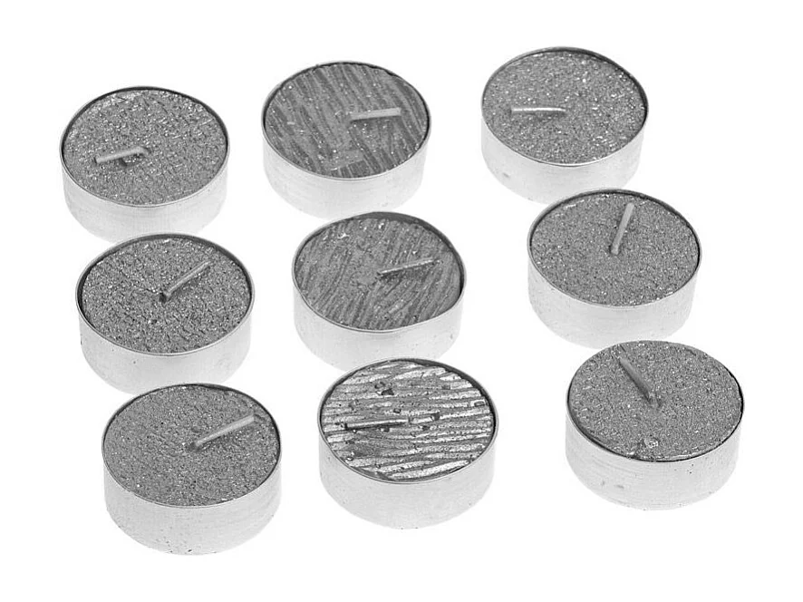 Lot de 9 Bougies Paillettes "Colorama" 12g Argent