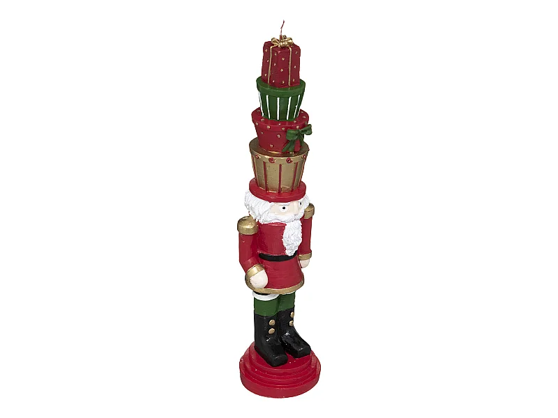 Bougie Casse Noisette "Soir de Noël" 33cm Rouge