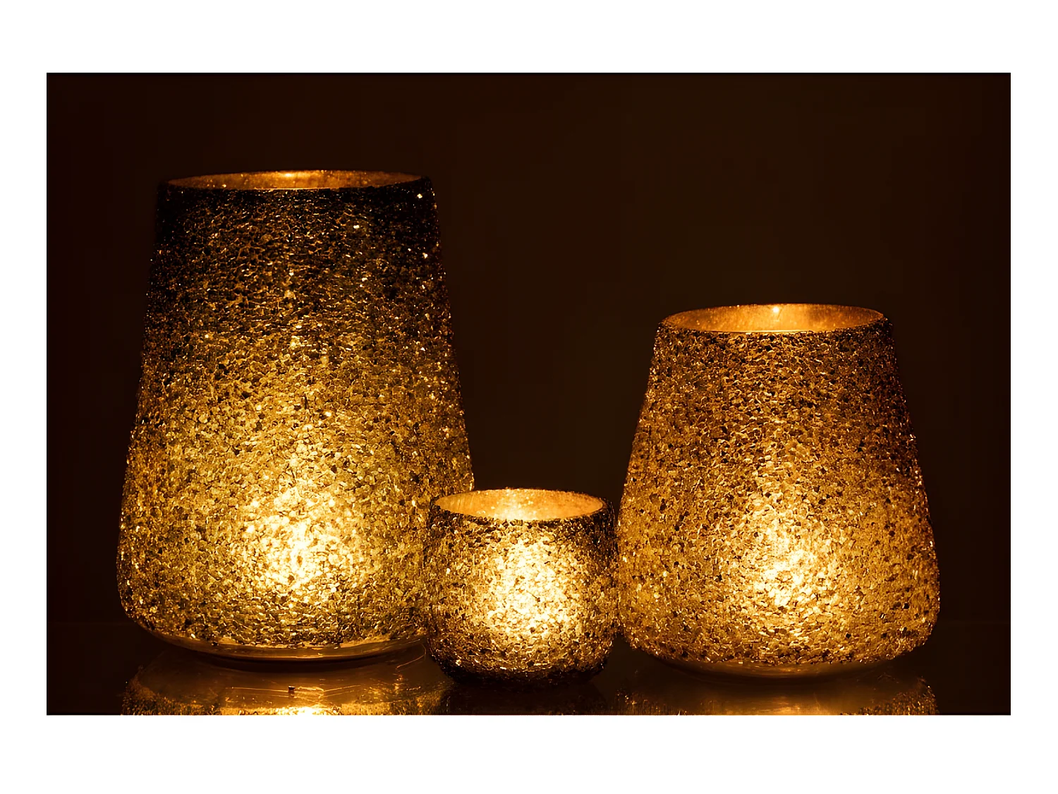 Portavelas de vidrio verde 17x17x23 cm