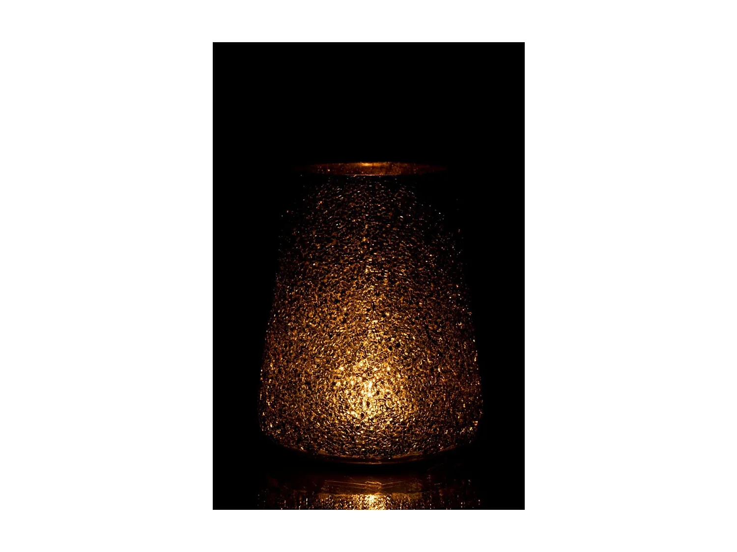 Photophore en Verre "Paillettes" 23cm Vert