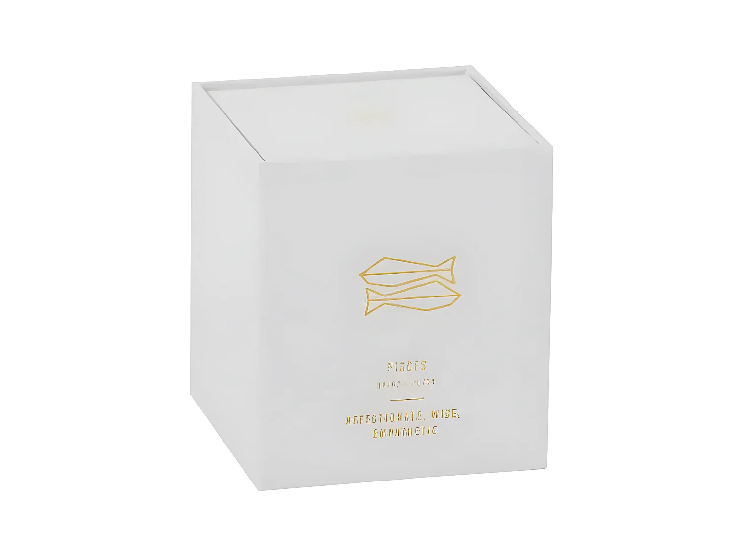 Vela perfumada con signo de pez 50H en tarro de vidrio blanco 8x8x9.5 cm