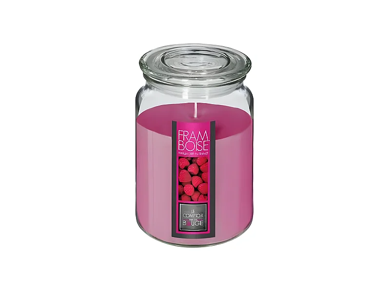 Bougie Parfumée en Verre "Couvercle" 510g Framboise